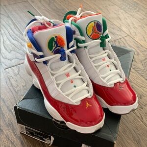 Jordan Kids' Retro Multicolor Basketball Sneakers - White/Red